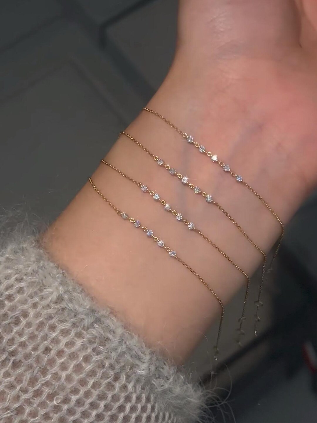 18K Solid Gold Diamond Bracelet Dainty Diamond Bar Bracelet 18k-solid-gold-diamond-bracelet-dainty-diamond-bar-bracelet