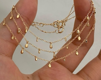 Berlockarmband i 18K massivt guld • Elegant stationsarmband i 14K guld • Armbandsberlocker • Armband för kvinnor · Armband i 14K massivt guld · Elegant armband