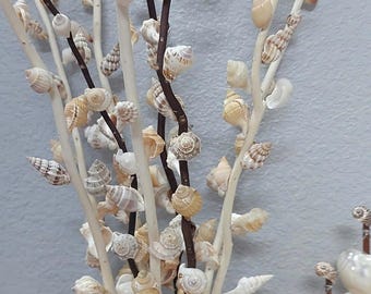 Ocean Bloom Seashell Branches | Driftwood Flower Sculpture | Coastal Home Decor | Handmade in Vietnam