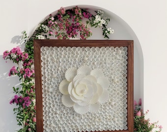 Handmade Seashell Wall Art – Minimal Natural Coastal Art