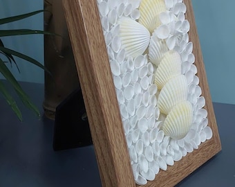 Seashell Cross Wall Art | Coastal Christian Decor | Handmade Shell Frame | Beach Wall Hanging