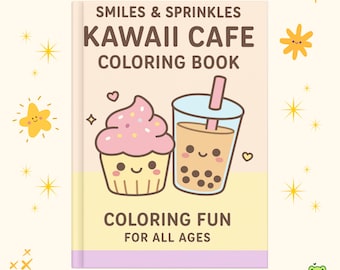 Kawaii Café Printable Coloring Book – Smiles and Sprinkles Digital PDF