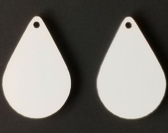 Teardrop earring sublimation blanks, 10 pair, With Hardware