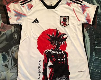 Camiseta de fútbol japonesa Dragon Ball Goku Anime Edición Negro/Blanco S, M, L, XL, XXL