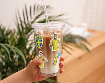 Przezroczysty plastikowy kubek na Mistrzostwa Świata w Szwecji 2026