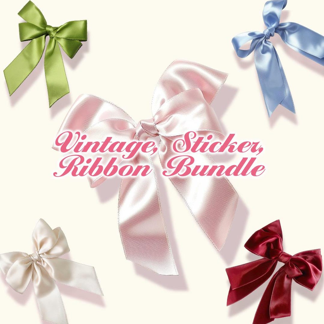 Vintage, Sticker, Ribbon Bundle - Etsy