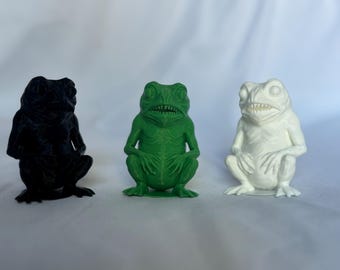Drukowana w 3D figurka żaby, dekoracja w kształcie żaby, wyjątkowa dekoracja biurka i półki, ręcznie robiony prezent kolekcjonerski