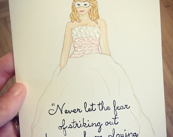 A Cinderella Story Greeting Card (HAND DRAWN and COLORED)