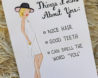 Sparkly Parent Trap Greeting Card- Meredith Blake (HAND DRAWN and COLORED)