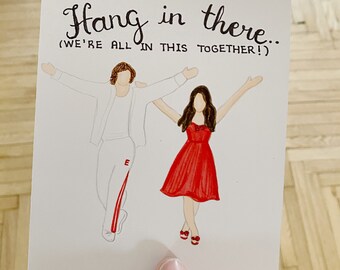 High School Musical "We're All In This Together" Greeting Card (HAND DRAWN and COLORED)