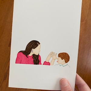 Duchess of Cambridge Kate Middleton and Prince Louis- Greeting Card (HAND DRAWN and COLORED)