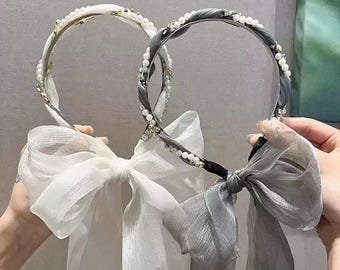 Pearl Chain Headband: Elegant Hair Accessory for Styling (2 Pcs)