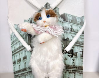 Simulation Plush Cat Backpack: Fashion Doll Bag for Girls