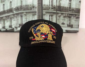 250th Anniversary Hat Baseball Cap Patriotic Adjustable Embroidered