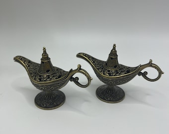2Pcs Aladdin Magic Lamp - Alloy Incense Burner, Home Decoration Ornament
