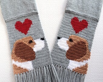 Handmade Crochet Beagle Scarf: Dog Lover Gift