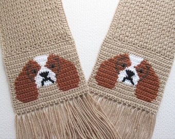 Cavalier Spaniel Scarf Crochet Pattern: Blenheim Dog Design (PDF Download)