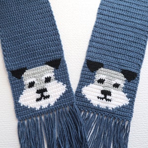 Schnauzer Dog Scarf Crochet Pattern: Pet Lover Gift (PDF Download)