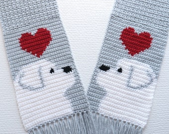 Great Pyrenees Dog Scarf Crochet Pattern: Intarsia Color Chart (PDF