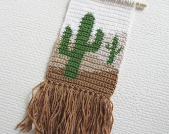 Crochet Pattern. Mini cactus wall hanging. DIY instant download for cacti pattern.