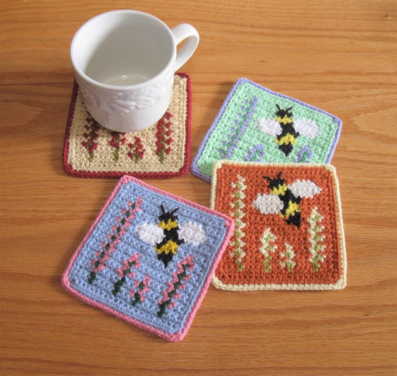 Bee Coaster Pattern. Crochet Pattern for Honeybees and Wild Etsy