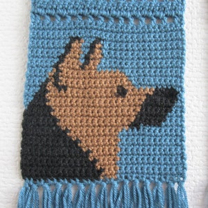 German Shepherd Crochet Pattern. DIY Scarf With a Black and Fawn ...