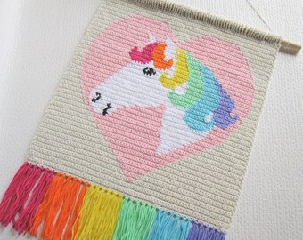 Horse Crochet Pattern: Rainbow Pony Wall Hanging (PDF Pattern)