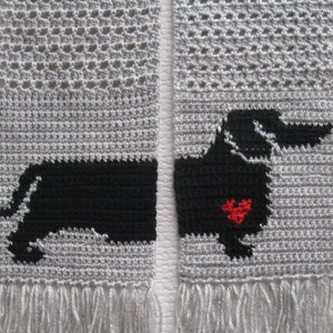 Dachshund scarf crochet pattern. Instant download for weenie dog accessory. DIY pet lovers gift image 7
