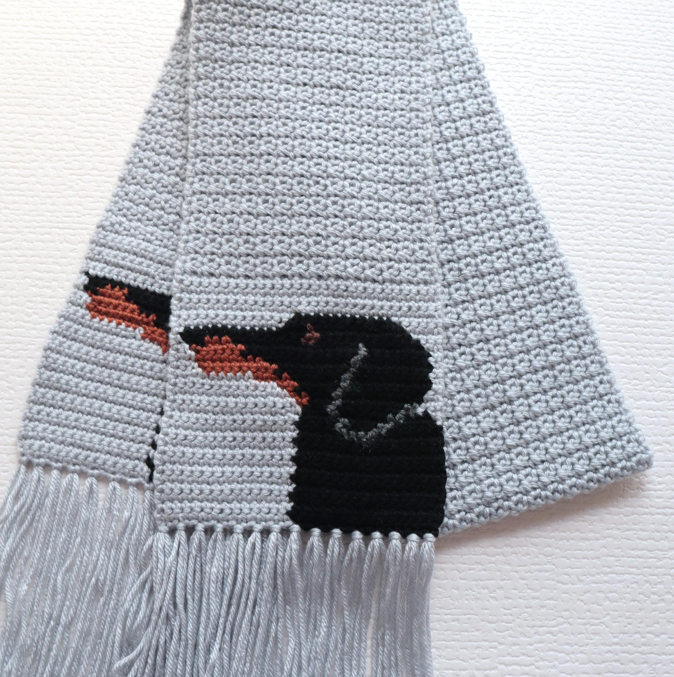 39 Dachshund Crochet Patterns to Stitch for Gifts, Decor, and Everyday Cuteness 17 Dachshund Scarf Crochet Pattern: Intarsia Doxie Dog