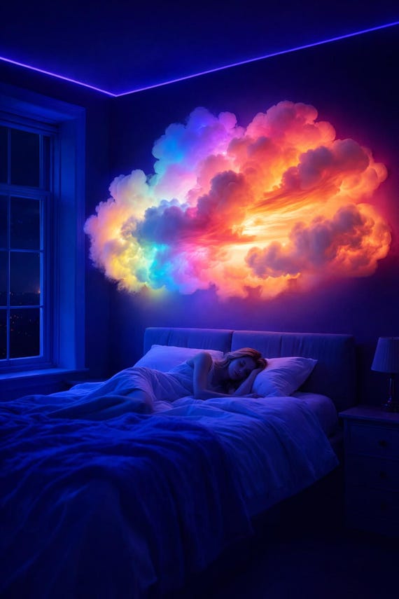 Cloud LED Wall Light – 3D DIY Color Changing Bedroom Lamp