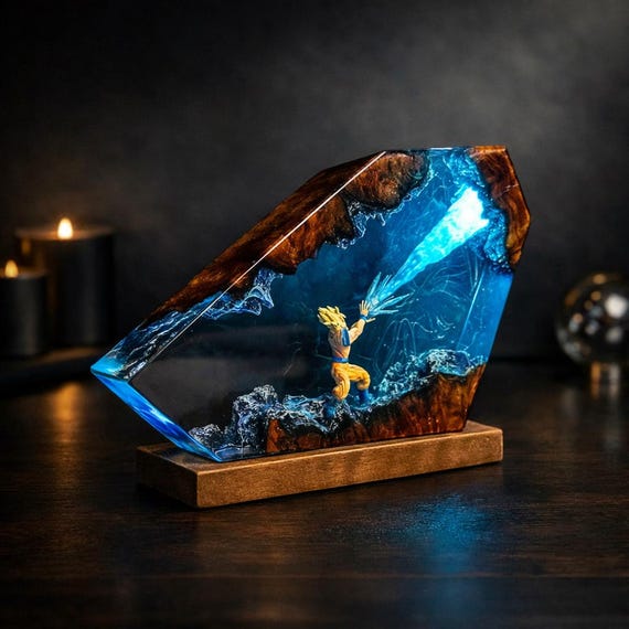 Resin Lamp, Dragon Ball Anime Night Light, Handmade Anime Resin Lamp, Dragon Fall Figure Lamp, Anime Lover Gift, LED Decor