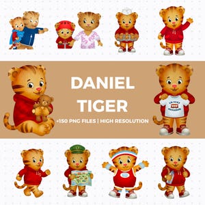 Daniel Tiger Clipart PNG Bundle – Characters Art (Digital Download)
