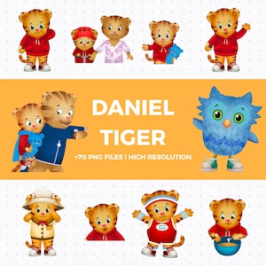 Daniel Tiger Clipart PNG Bundle – Characters Art (Digital Download)