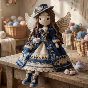 Angel Crochet Doll Pattern PDF, Victorian Fairy Amigurumi Doll, Cottagecore Princess Crochet, Heirloom Gift Tutorial