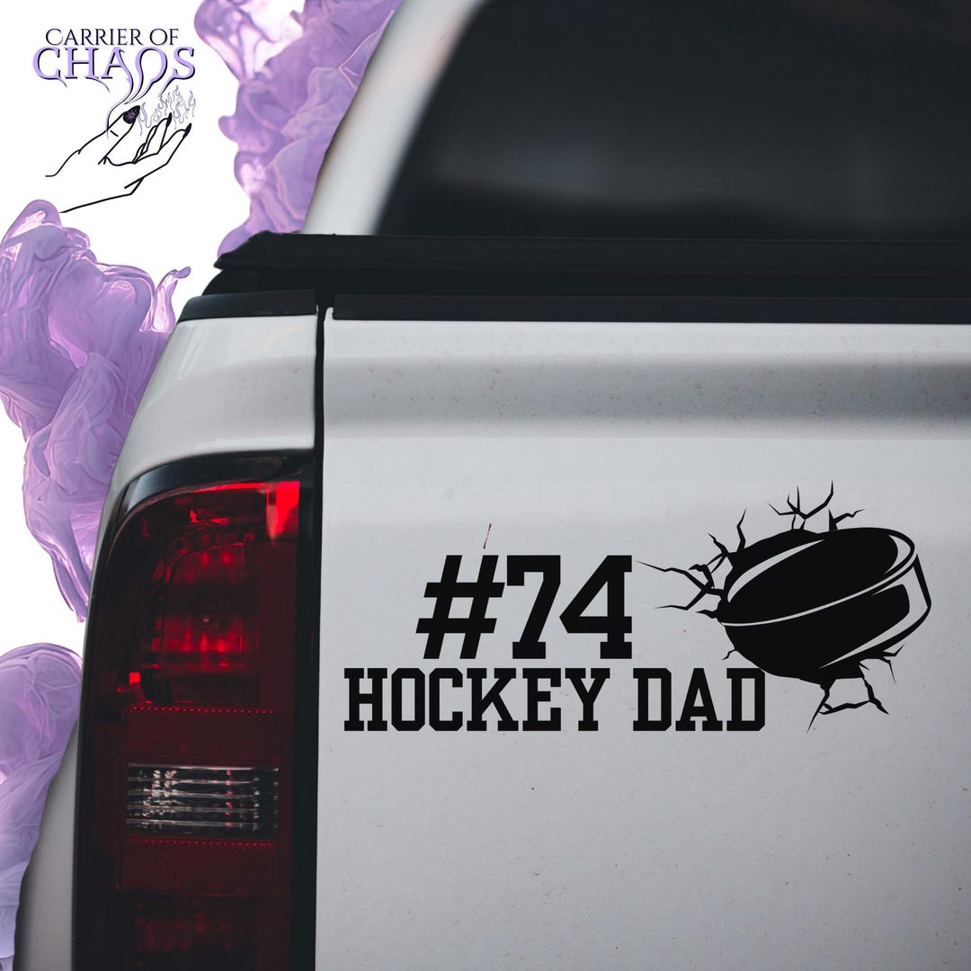 Kdf Sticker Personalized Hockey Dad Sticker With Number | Custom Permanent Vinyl ...