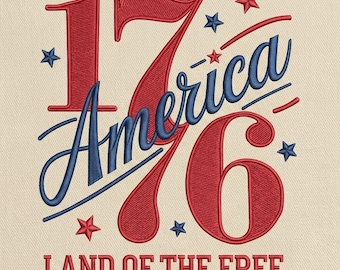 1776 America Stickdatei, Land of the Free, Maschinenstickerei, Land of the Free, Größe 5, Instant Download