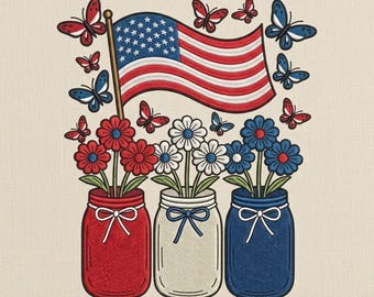 1776 America Stickdatei, Land of the Free, Maschinenstickerei, Land of the Free, Größe 5, Instant Download