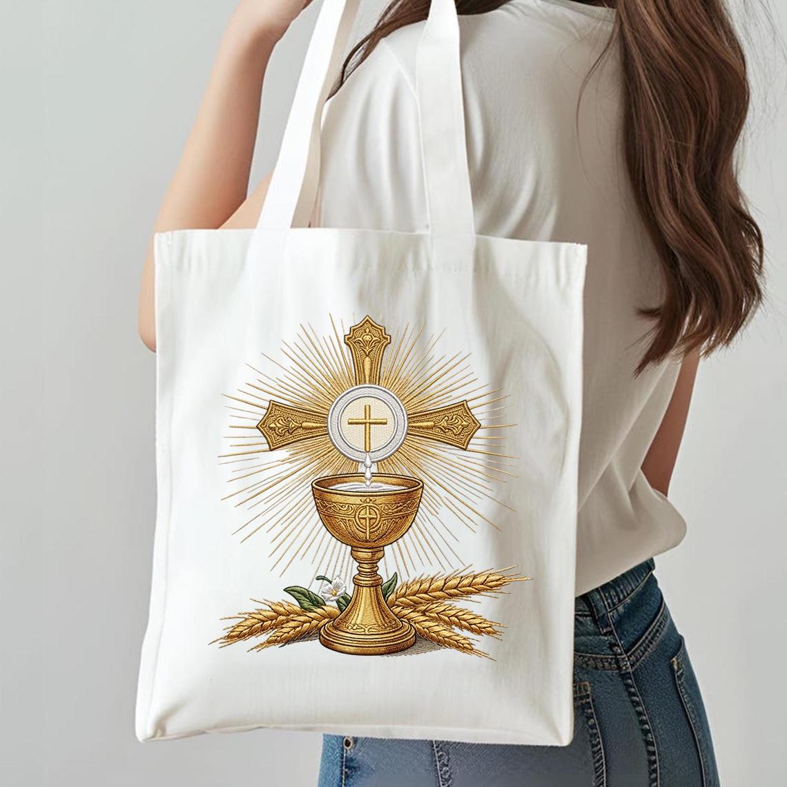 Holy Communion Embroidery Design, Catholic Chalice Host Cross , First ...