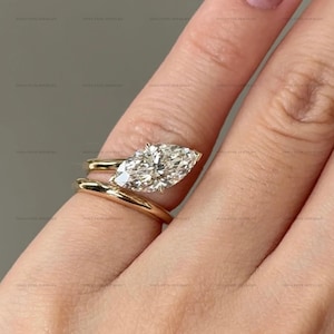 14K Gold Marquise Lab Grown Diamant Wickelring Finger Wrap Ring Pinky Ring Modern Pinky Ring Statement Ring