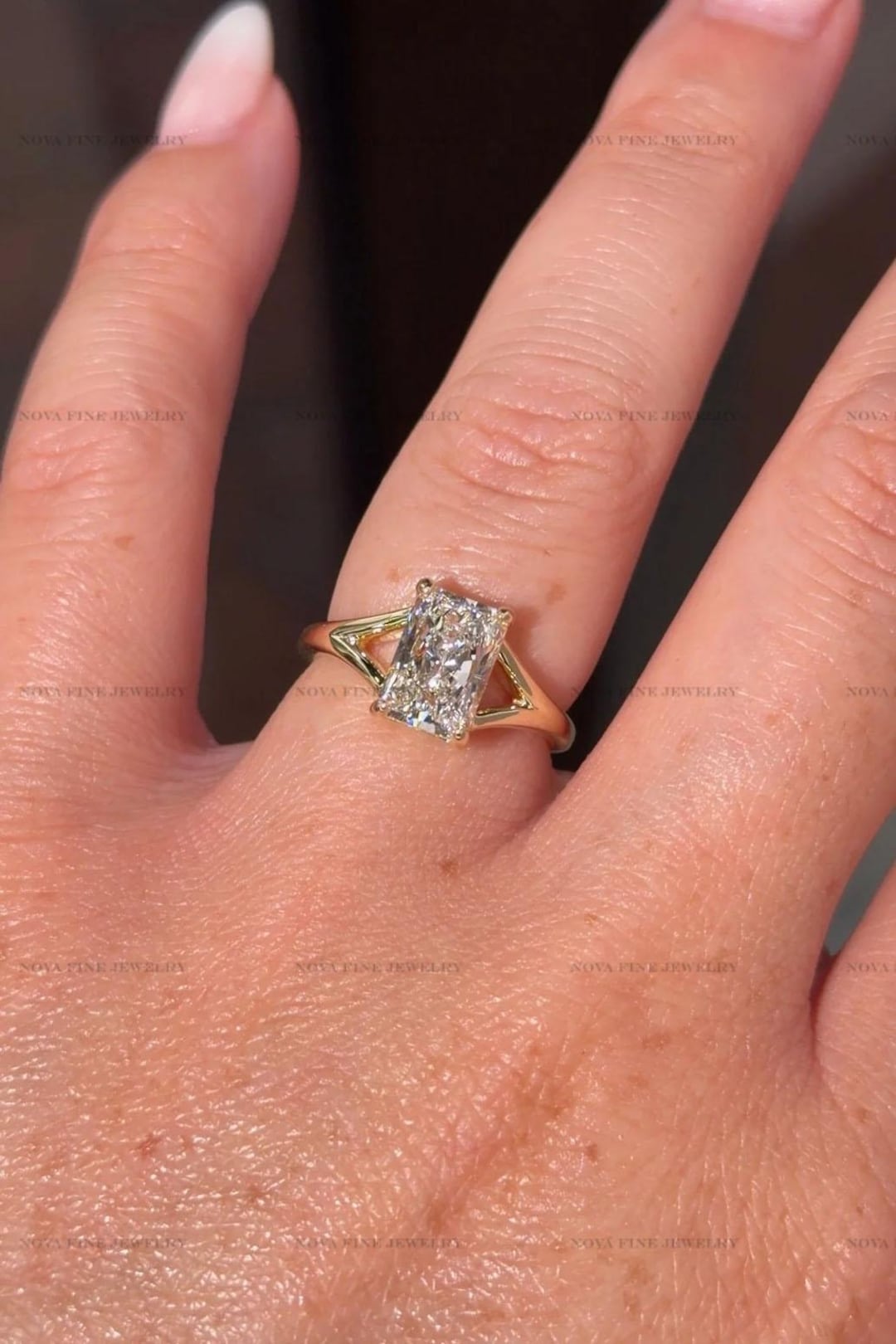 Radiant Cut Lab Grown Diamond Ring Solitaire Engagement Ring Radiant ...