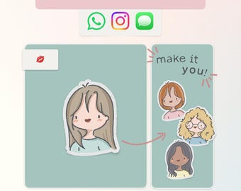 Personalisierter animierter Kuss Aufkleber | Personalisierte Chat Aufkleber (Digitaler Download