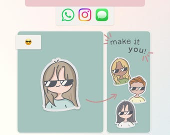 Personalisierter Animierter Gesichtsaufkleber | 0108 | Whatsapp, iMessage, Instagram | Personalisiertes Emoji GIF (Digitaler Download)