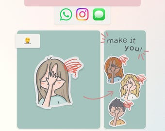 Personalisierter Facepalm Emoji animierter Aufkleber | 0111 | Whatsapp, iMessage, Instagram | Personalisiertes GIF (Digitaler Download)