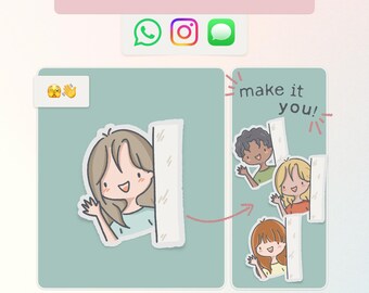 Personalisierter animierter Aufkleber | 0103 | Whatsapp, iMessage, Instagram | Personalisierter Charakter, GIF (Digitaler Download)