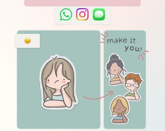 Benutzerdefinierte animierte Emoji Aufkleber | Personalisierter GIF-Avatar (Digitaler Download)