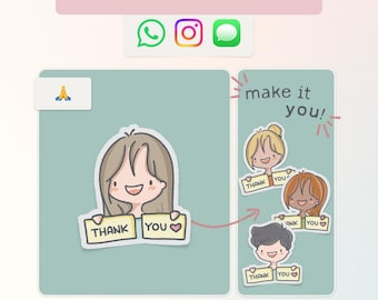 Personalisierter Danke Animierter Aufkleber | Personalisiertes GIF (Digitaler Download)