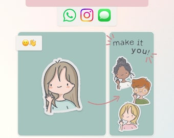 Benutzerdefinierte animierte Chat Aufkleber | 0101 | Personalisierte Silhouette GIF (Digitaler Download) | Whatsapp, iMessage, Instagram