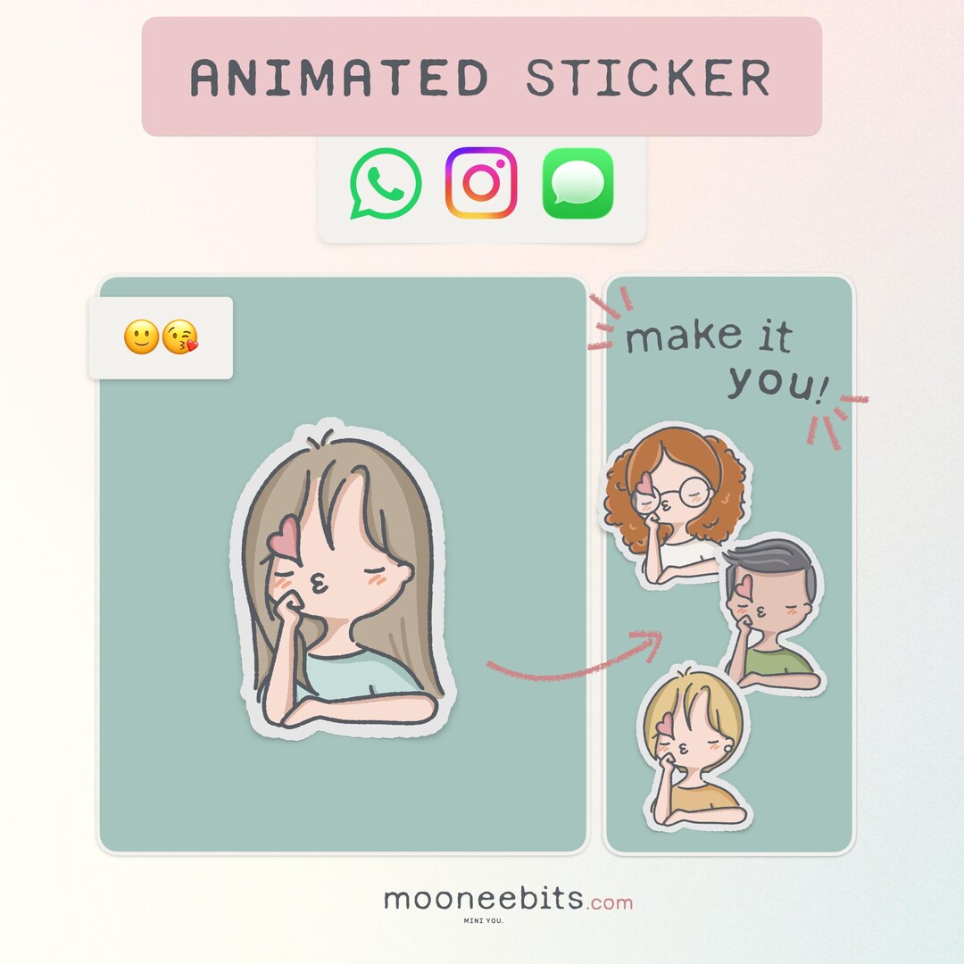 Personalised Animated Sticker | 0206 Happy Flirty | Whatsapp Stickers ...