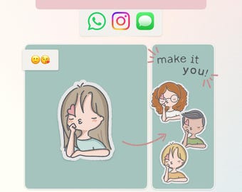 Personalisierter animierter Aufkleber | Personalisiertes GIF für Whatsapp, iMessage (Digitaler Download)