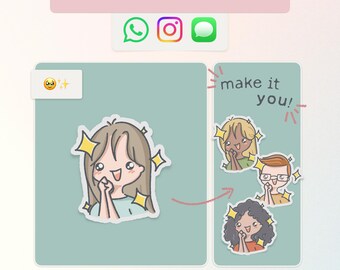 Personalisierter animierter berührter Moment Aufkleber | Benutzerdefinierte Instagram Chat Aufkleber (Digitaler Download) | Whatsapp, Instagram Stories